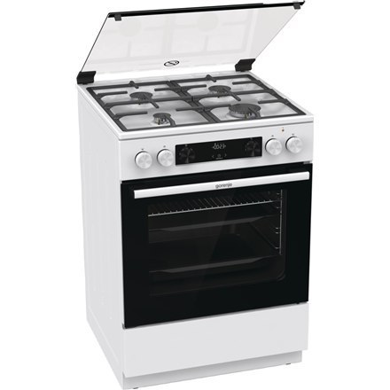 Gorenje | Kuchenka | GK6C4WF | Typ płyty gazowa | Typ piekarnika elektryczna | Biały | Szerokość 60 cm | Grillowanie | Głębokość
