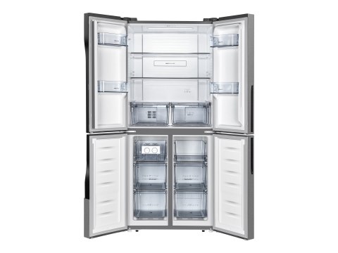Gorenje NRM8182MX Refrigerator, E, Free standing, Side by Side, Height 182 cm, Net Fridge 278 L, Net Freezer 149 L, Grey