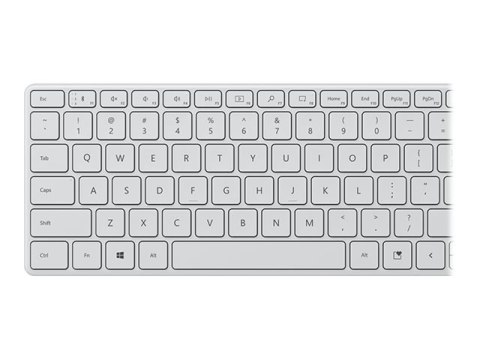 Microsoft | Designer Compact Keyboard | Kompaktowa klawiatura | Bezprzewodowa | US | Bluetooth | Glacier | 288 g | Połączenie be