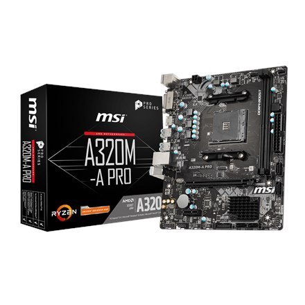 MSI | A320M-A PRO | Processor family AMD | Processor socket AM4 | DDR4 | Memory slots 2 | Supported hard disk drive interfaces S