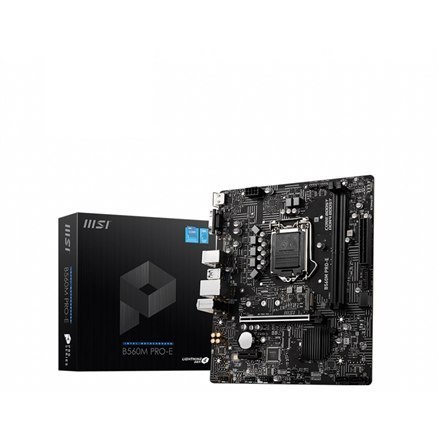 MSI | B560M PRO-E | Rodzina procesorów Intel | Gniazdo procesora LGA1200 | DDR4 DIMM | Gniazda pamięci 2 | Obsługiwane interfejs