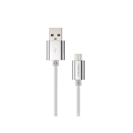 Natec | Kabel USB | Męski | 4-pinowy USB Typ A | Męski | Srebrny | 5-pinowy Micro-USB Typ B | 1 m