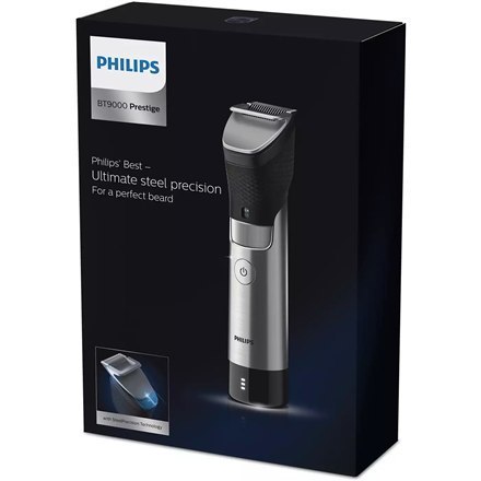Philips | Trymer do brody | BT9810/15 | Bezprzewodowy i przewodowy | Liczba kroków długości 30 | Dokładność kroku 0,4 mm | Czarn