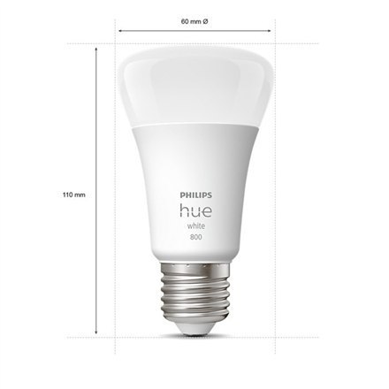 Philips Hue W 9W A60 E27 opakowanie 4 sztuki Philips Hue | Hue W 9W A60 E27, opakowanie 4 sztuki | E27 | 9 W | Ciepła biel 2700K