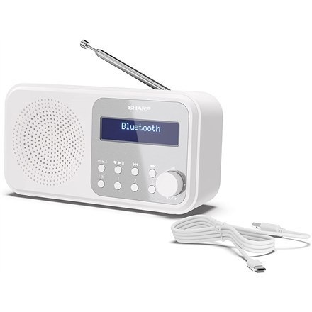 Przenośne radio cyfrowe Sharp DR-P420(WH) Tokyo, FM/DAB/DAB+, Bluetooth 5.0, zasilanie USB lub bateryjne, śnieżnobiały | Sharp |