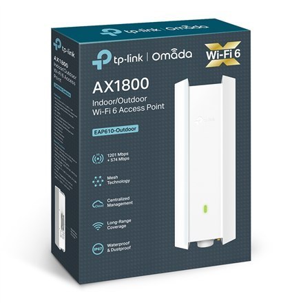 Punkt dostępowy WiFi 6 TP-LINK | AX1800 Indoor/Outdoor | EAP610-Outdoor | 802.11ax | 2.4 GHz/5 GHz | 1201+574 Mbit/s | 10/100/10