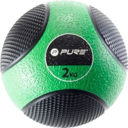 Pure2Improve | Piłka lekarska, 2 kg | Czarno-zielona