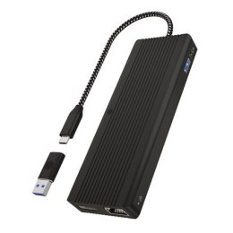 Raidsonic | Stacja dokująca Icy Box 9-w-1 USB Type-C i Type-A z podwójnym wyjściem wideo | IB-DK4080AC | Stacja dokująca | Porty