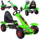 Zielony sportowy GOKART na pedały dla dzieci do 50kg Pompowane koła SP0209