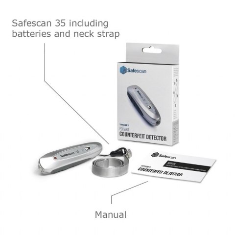 SAFESCAN 35 Grey Suitable for Banknotes, ID documents Number of detection points 3