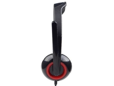 Słuchawki stereo Gembird MHS-002 z wbudowanym mikrofonem, złączem 3,5 mm, kolor czarno-czerwony. Gwarancja 24 miesiące.
