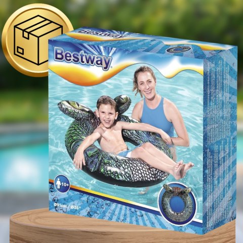 BESTWAY KOŁO DMUCHANE DO PŁYWANIA KÓŁKO PLAŻOWE KROKODYL DUŻE 91 CM