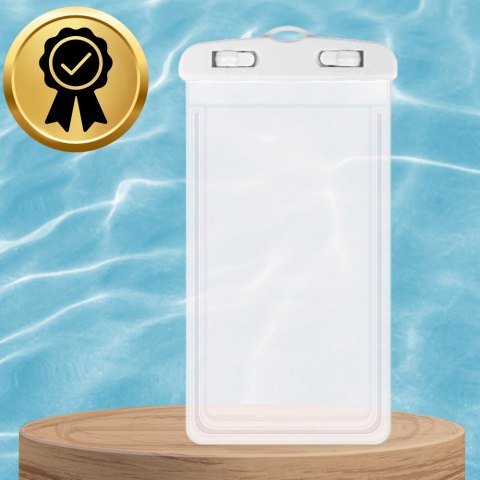 ETUI WODOODPORNE WODOSZCZELNE CASE NA TELEFON FLUORESCENCYJNE BIAŁE