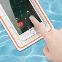 ETUI WODOODPORNE WODOSZCZELNE CASE NA TELEFON FLUORESCENCYJNE POMARAŃCZ