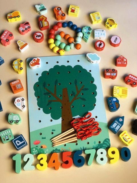 KLOCKI CYFERKI DRZEWO JHTOY-988