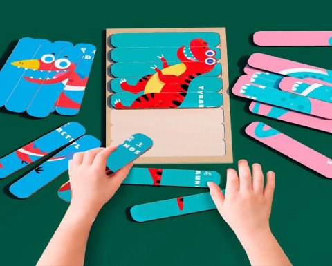 PUZZLE PATYCZKI DINOZAURY JHTOY-192