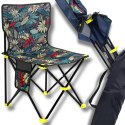 TABORET KRZESEŁKO SKŁADANY WĘDKARSKI TURYSTYCZNY CAMPINGOWY MOCNY Z OPARCIEM I KIESZONKĄ I POKROWCEM