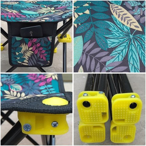 TABORET KRZESEŁKO SKŁADANY WĘDKARSKI TURYSTYCZNY CAMPINGOWY MOCNY Z OPARCIEM I KIESZONKĄ I POKROWCEM