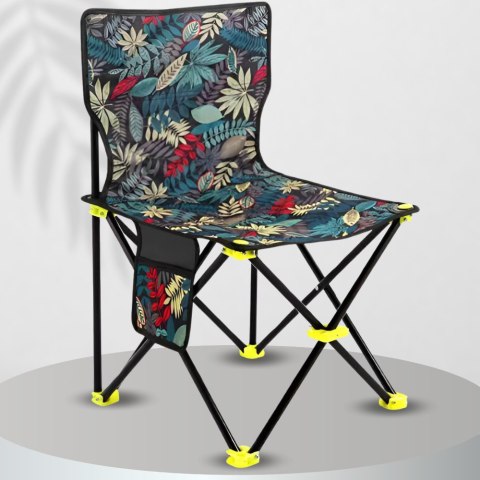 TABORET KRZESEŁKO SKŁADANY WĘDKARSKI TURYSTYCZNY CAMPINGOWY MOCNY Z OPARCIEM I KIESZONKĄ I POKROWCEM
