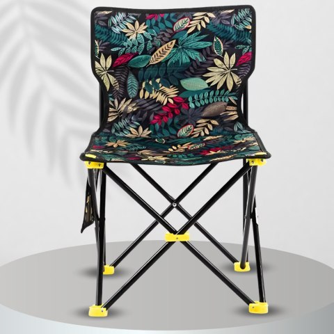 TABORET KRZESEŁKO SKŁADANY WĘDKARSKI TURYSTYCZNY CAMPINGOWY MOCNY Z OPARCIEM I KIESZONKĄ I POKROWCEM