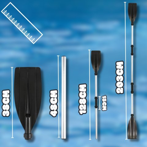 WIOSŁO KAJAKOWE DO DESKI SUP PONTONU KAJAKU SKŁADANE ALUMINIOWE LEKKIE 2w1 203 CM