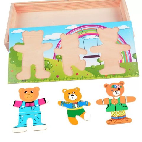 DREWNIANA UKŁADANKA PUZZLE UBIERANKA EMOCJE MINY RODZINA MISIÓW 47 EL.