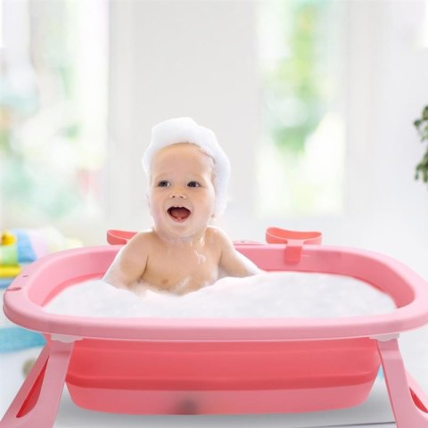 DUŻA WANIENKA WANNA DZIECI SKŁADANA TURYSTYCZNA SILIKON RÓŻ