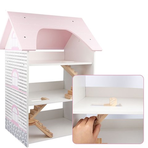 DUŻY DREWNIANY DOMEK DLA LALEK 3 PIĘTRA +MEBLE