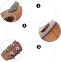 GITARA DREWNIANA AKUSTYCZNA 6 STRUNOWA DLA DZIECI COFFEE 60 CM