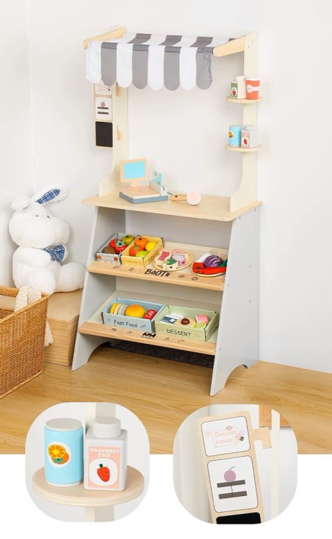 OGROMNY SKLEP STRAGAN DREWNIANY WARZYWANIK SUPERMARKET + AKCESORIA