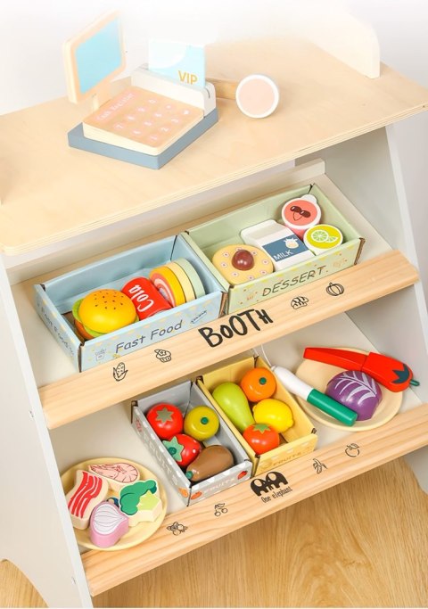 OGROMNY SKLEP STRAGAN DREWNIANY WARZYWANIK SUPERMARKET + AKCESORIA