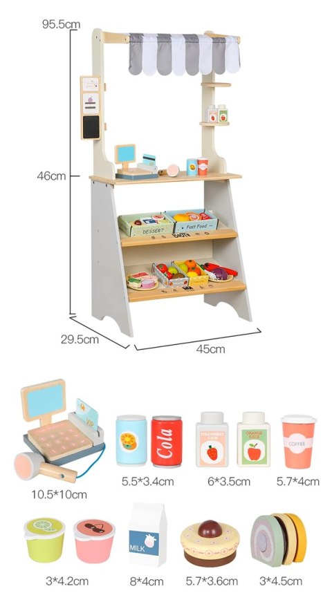OGROMNY SKLEP STRAGAN DREWNIANY WARZYWANIK SUPERMARKET + AKCESORIA