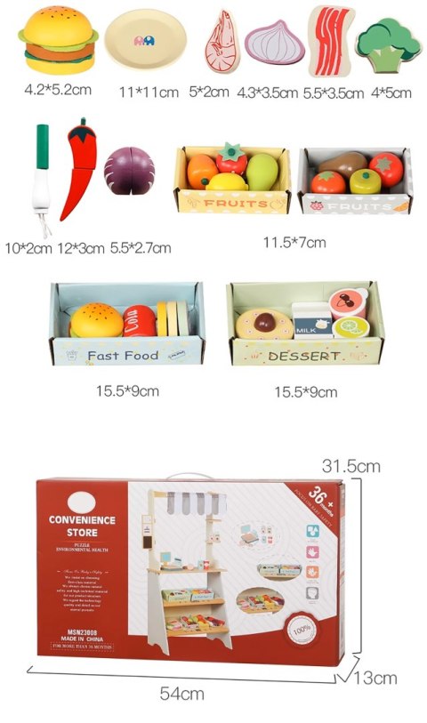 OGROMNY SKLEP STRAGAN DREWNIANY WARZYWANIK SUPERMARKET + AKCESORIA