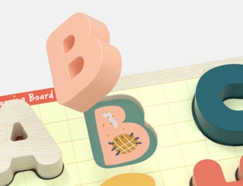 PUZZLE DREWNIANE EDUKACYJNE ALFABET DUŻE LITERKI ZKB-2053