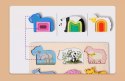 PUZZLE DREWNIANE KSZTAŁTY DOPASOWYWANIE EDUKACYJNE ZWIERZĘTA MONTESSORI