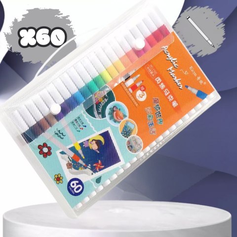 FLAMASTRY PISAKI AKRYLOWE DO RÓŻNYCH POWIERZCHNI 60 szt Acrylic Marker