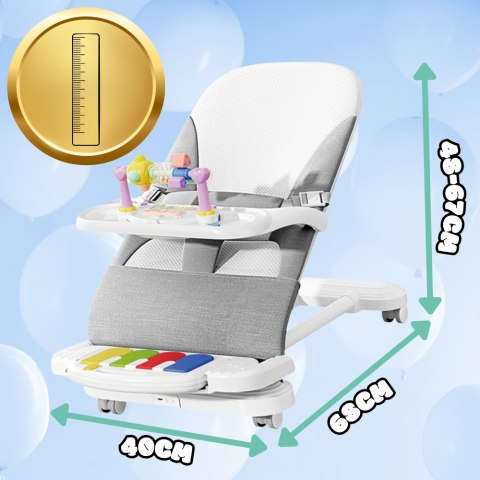 LEŻACZEK DLA NIEMOWLĄT BUJACZEK SKŁADANY NICEKIDS + PIANINKO GRZECHOTKI ZABAWKI GRAJĄCE