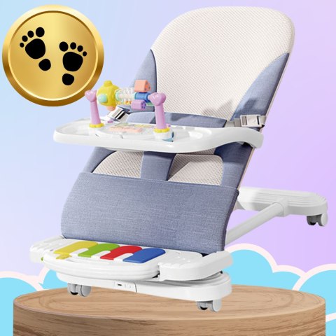 LEŻACZEK DLA NIEMOWLĄT BUJACZEK SKŁADANY NICEKIDS + PIANINKO GRZECHOTKI ZABAWKI GRAJĄCE