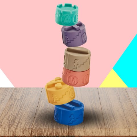 Miękkie kreatywne klocki sensoryczne dla niemowląt dzieci funkcja gryzaka 27 el.