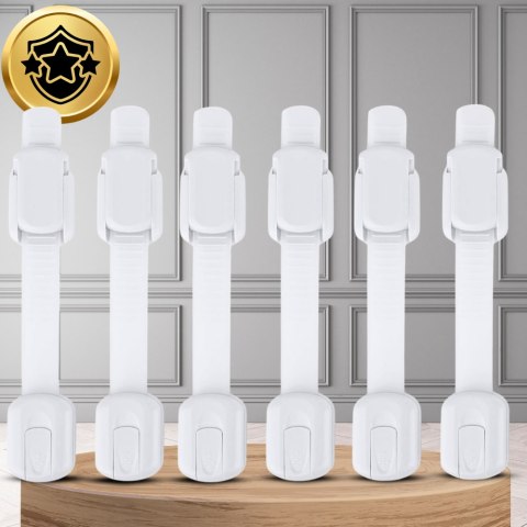 ZABEZPIECZENIA SZAFEK BLOKADA SZUFLAD MEBLI DRZWI PRZED DZIEĆMI MOCNA NICEKIDS BIAŁE