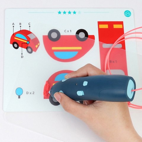 DŁUGOPIS DRUKARKA 3D PEN BEZPIECZNY ZESTAW + WZORY FIOLETOWY