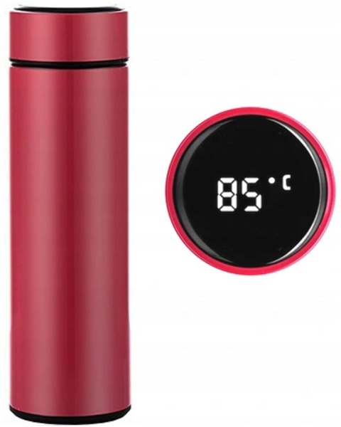 KUBEK TERMICZNY TERMOS SMART LED 500ML BORDOWY