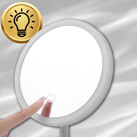 LUSTERKO KOSMETYCZNE OKRĄGŁE PODŚWIETLANE LED DO MAKIJAŻU BIAŁE