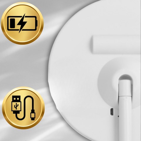 LUSTERKO KOSMETYCZNE OKRĄGŁE PODŚWIETLANE LED DO MAKIJAŻU BIAŁE