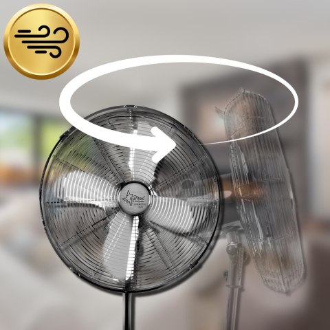 WENTYLATOR STOJĄCY PODŁOGOWY METALOWY Wiatrak Cichy Mocny BEZPIECZNY Ø50 CM