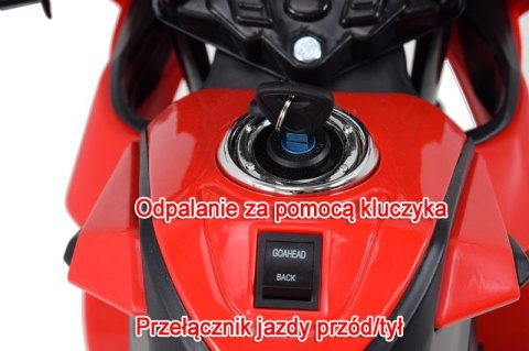 DUŻY MOTOR ŚCIGACZ Z SYMULACJĄ WYDECHU, MIĘKKIE KOŁA STRONG 2 EXCLUSIVE/6288A