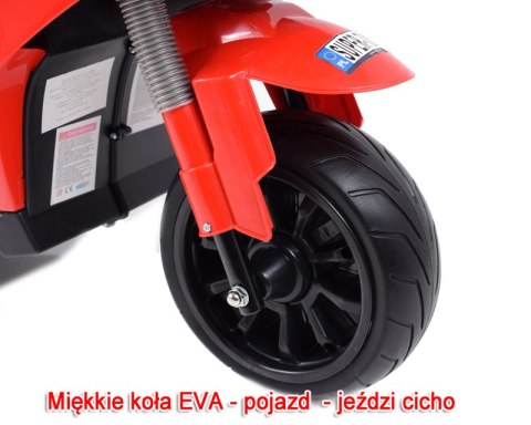 DUŻY MOTOR ŚCIGACZ Z SYMULACJĄ WYDECHU, MIĘKKIE KOŁA STRONG 2 EXCLUSIVE/6288A