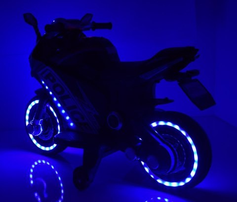 DUŻY MOTOR ŚCIGACZ STRONG 2 EXCLUSIVE, ŚWIECĄCE KOŁA, 2 KOŁOWY/HT6188-2