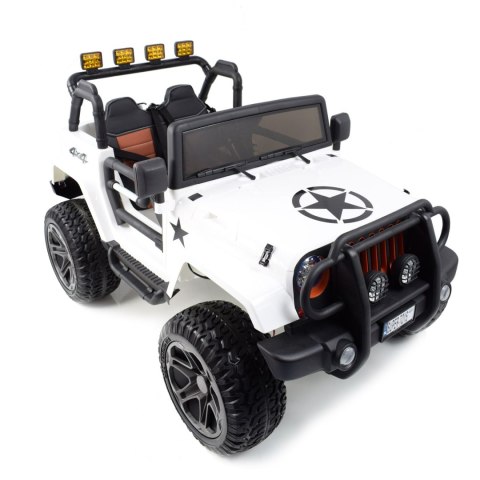 MEGA JEEP 4X4 Z REDUKTOREM NAPĘDU EXCLUSIVE, WOLNY START,MIĘKKIE KOŁA, 2x12V 10 Ah/WXE1688
