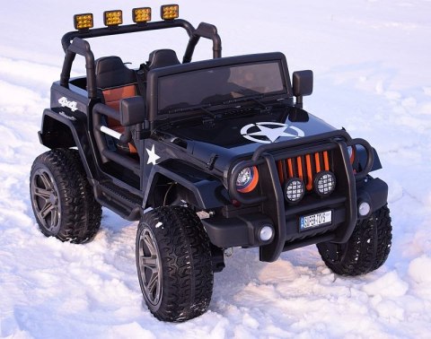 MEGA JEEP 4X4 Z REDUKTOREM NAPĘDU EXCLUSIVE, WOLNY START,MIĘKKIE KOŁA, 2x12V 10 Ah/WXE1688